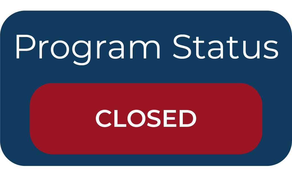 image of text, "Program Status: Closed"